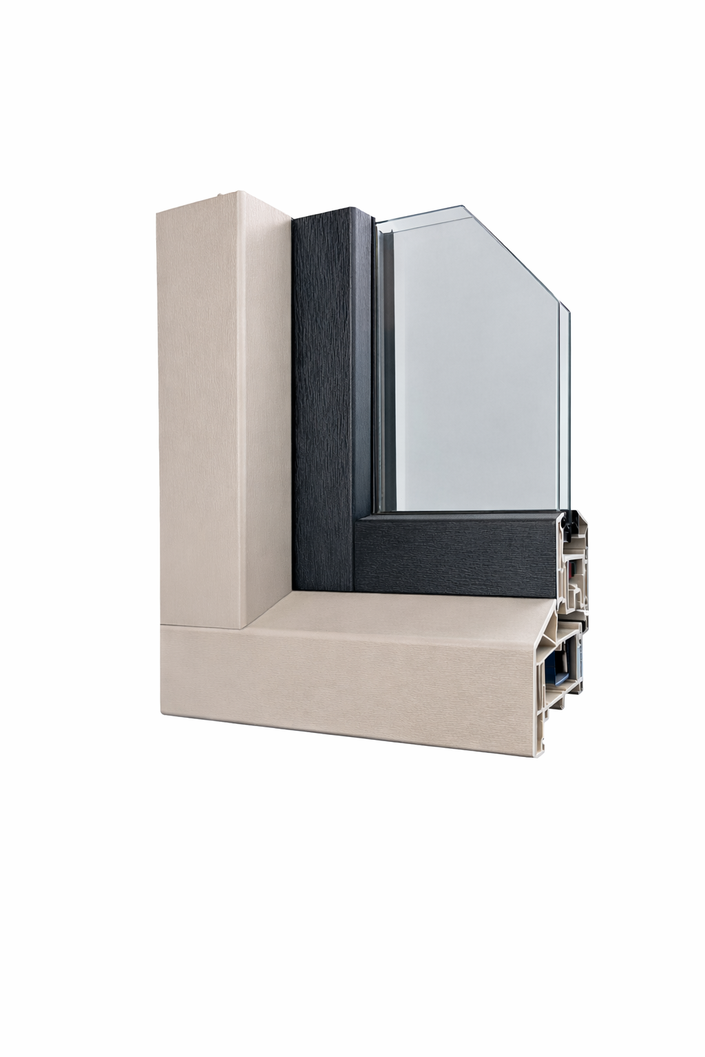 Kunststof kozijn demohoek type Solid met rechte hoekverbinding HVL