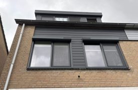 kunststof raamkozijnen in maarssen met kunststof gevelbekleding uitvoering in antraciet